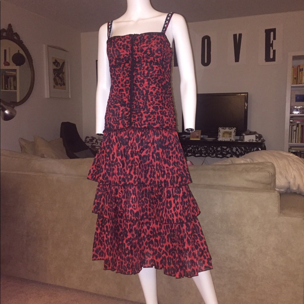 NWT Marc Jacobs red leopard dress